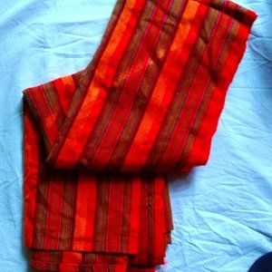 Handcrafted Bed Spread/Lightweight Blanket Red/Orange  62'" x 82"